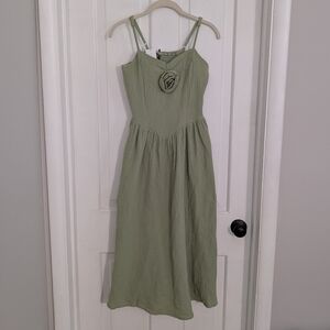 Tinseltown Womens Midi Dress‎ MEDIUM Forest Fairy Sweetheart Wedding Sage Green